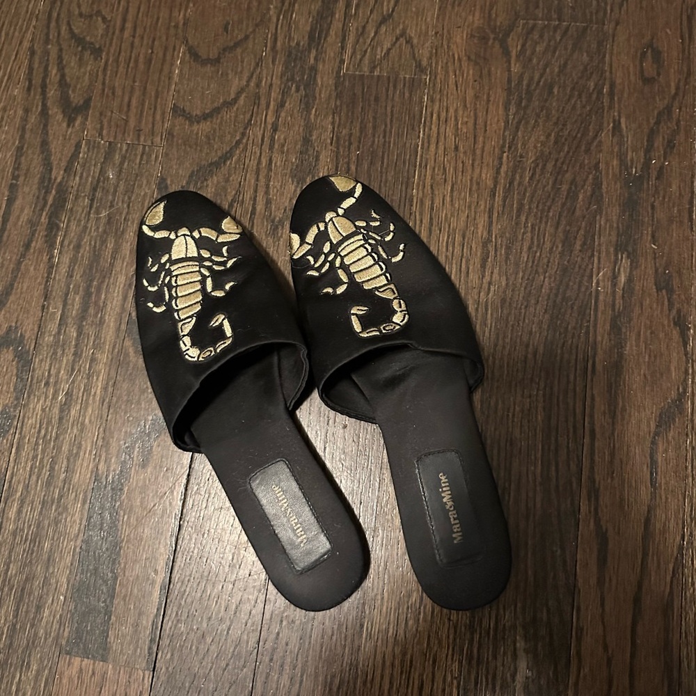 Mara&Mine Satin Mule with Scorpion Embroidery